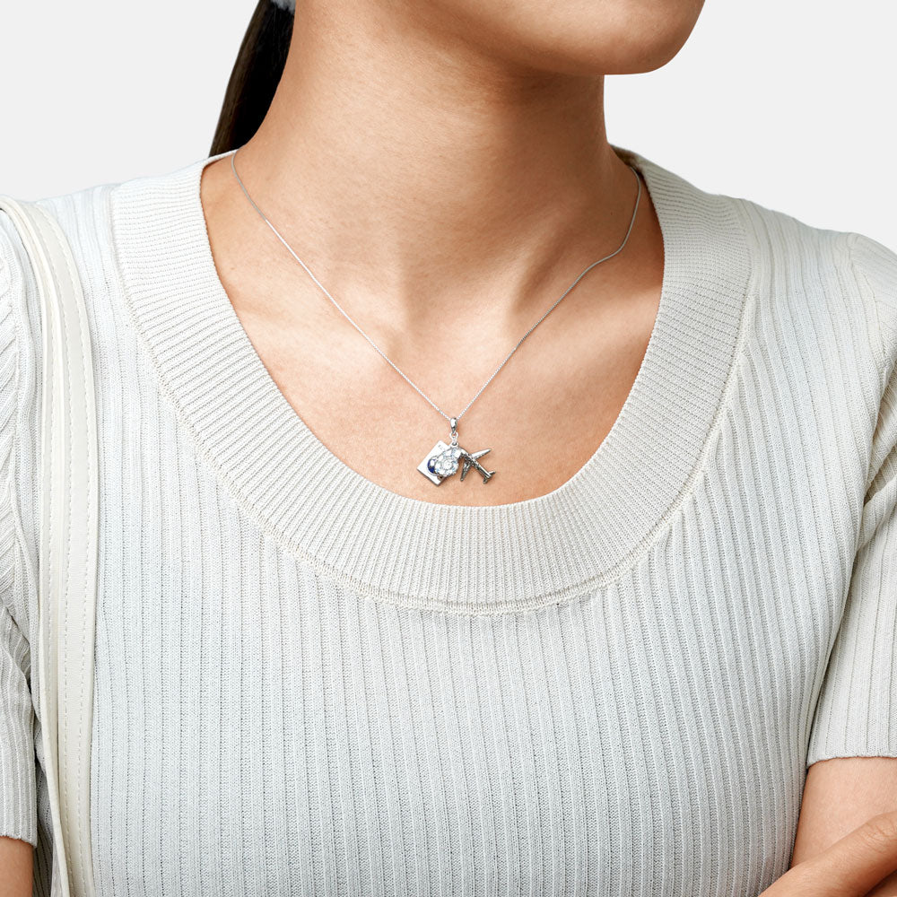 Gnoce Airplane, Passport & Conch Triple Necklace_4