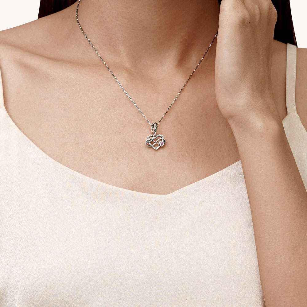 Gnoce Infinity Love Cat Pendant Dangle Charm_6