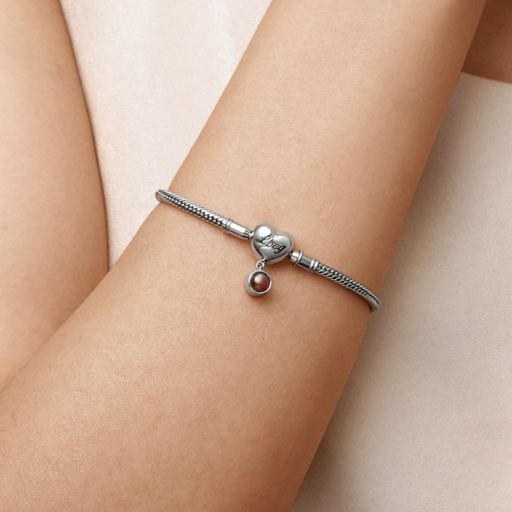 Gnoce Projection Engravable Basic Snake Chain Bracelet_4