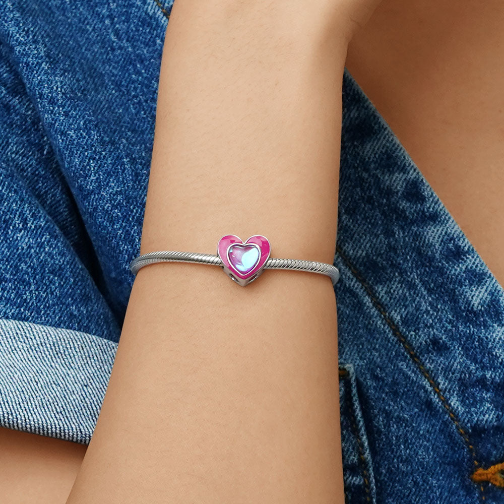 Gnoce “You Had The Power All Along My Dear” Pink&Purple Heart Charm_4