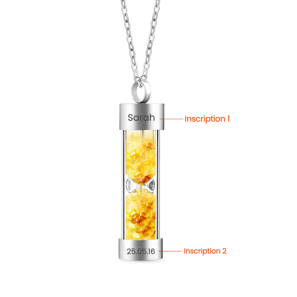 Gnoce Custom Name Necklace Hourglass Remember Gift_3