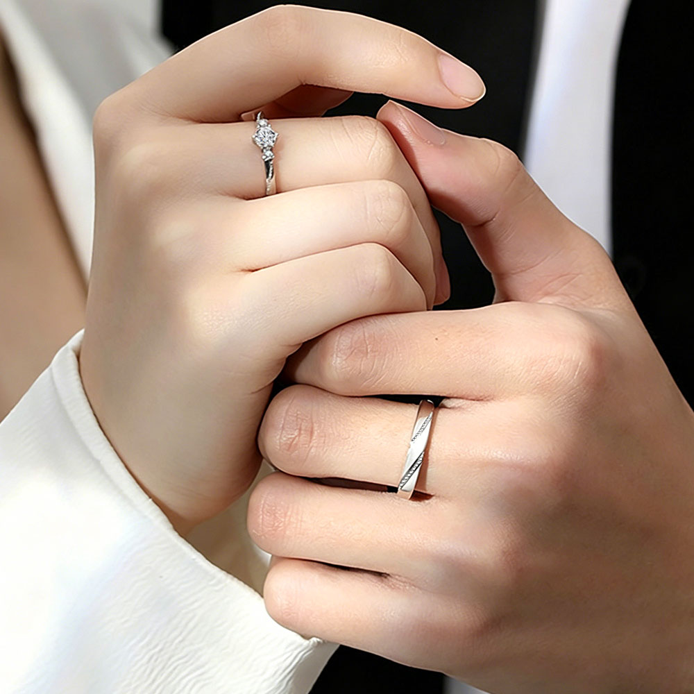 Gnoce 'Love At First Sight' Adjustable Diamond Men's Band_3