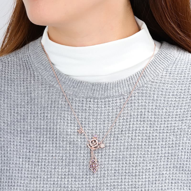 Anchor Necklace 18k Rose Gold Plated 925 Sterling Silver_3