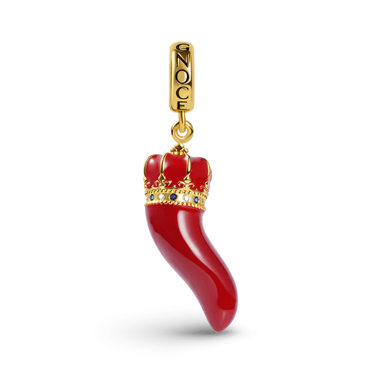 Lucky Horn Pendant Dangle Charm Sterling Silver 18K Gold Plated_1