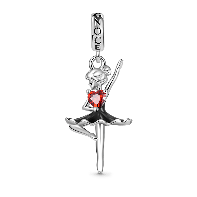 Ballerina Embrace Hearts Gem 925 Sterling Silver Pendant_1