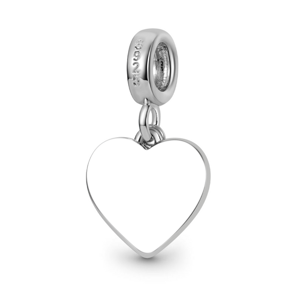 Gnoce Charm corazón y llave grabable Aleación de plata chapada en platino