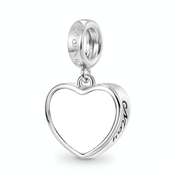 Gnoce Encanto Grabable Corazón Piedra de Nacimiento Mayo Aleación de plata chapada en platino