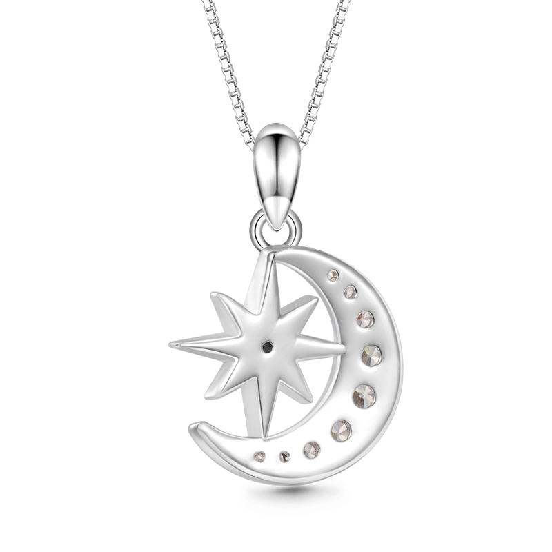 Gnoce Galaxy Moon & Star Necklace_2