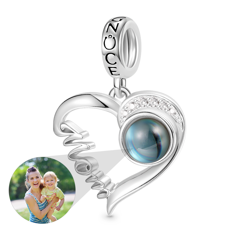 Gnoce Projection Mom Love Personalized Photo Pendant Dangle Charm_1