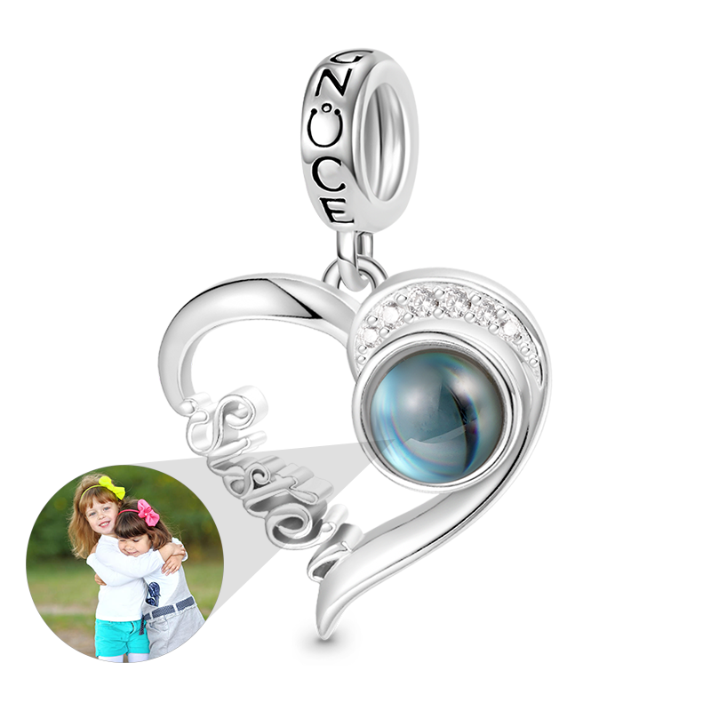 Gnoce Projection Sister Love Personalized Photo Pendant Dangle Charm_1