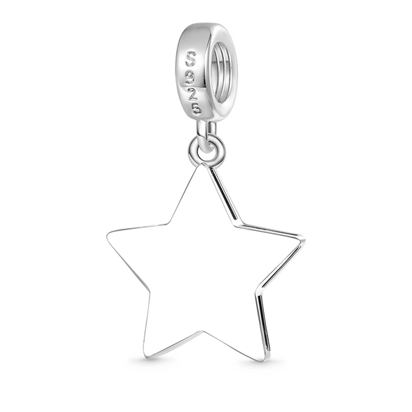 Gnoce Encanto grabable estrella brillante Aleación de plata chapada en platino