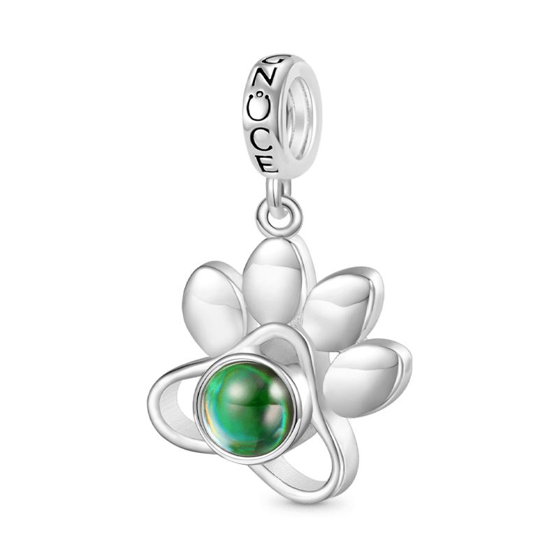 Gnoce Projection Pet Paw Personalized Photo Pendant Dangle Charm_2