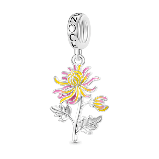 Gnoce Nov.Birthday Flower Chrysanthemum Pendant Dangle Charm_1