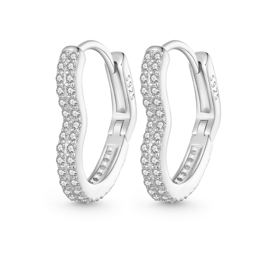 Gnoce Trendy Heart-Shaped Zircon Earrings_1