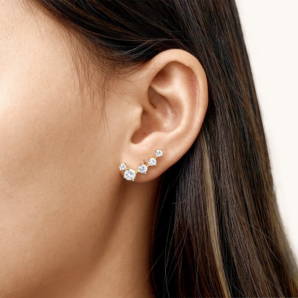 Gnoce Five CZ Studded Earrings_5