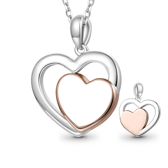 Gnoce Collar Corazón de Amor con Nombre Grabable