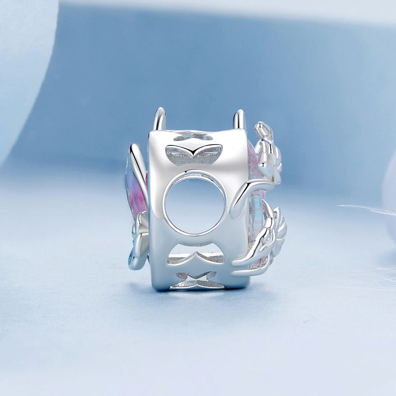 Gnoce Pink Butterfly Moon Rose Charm_2