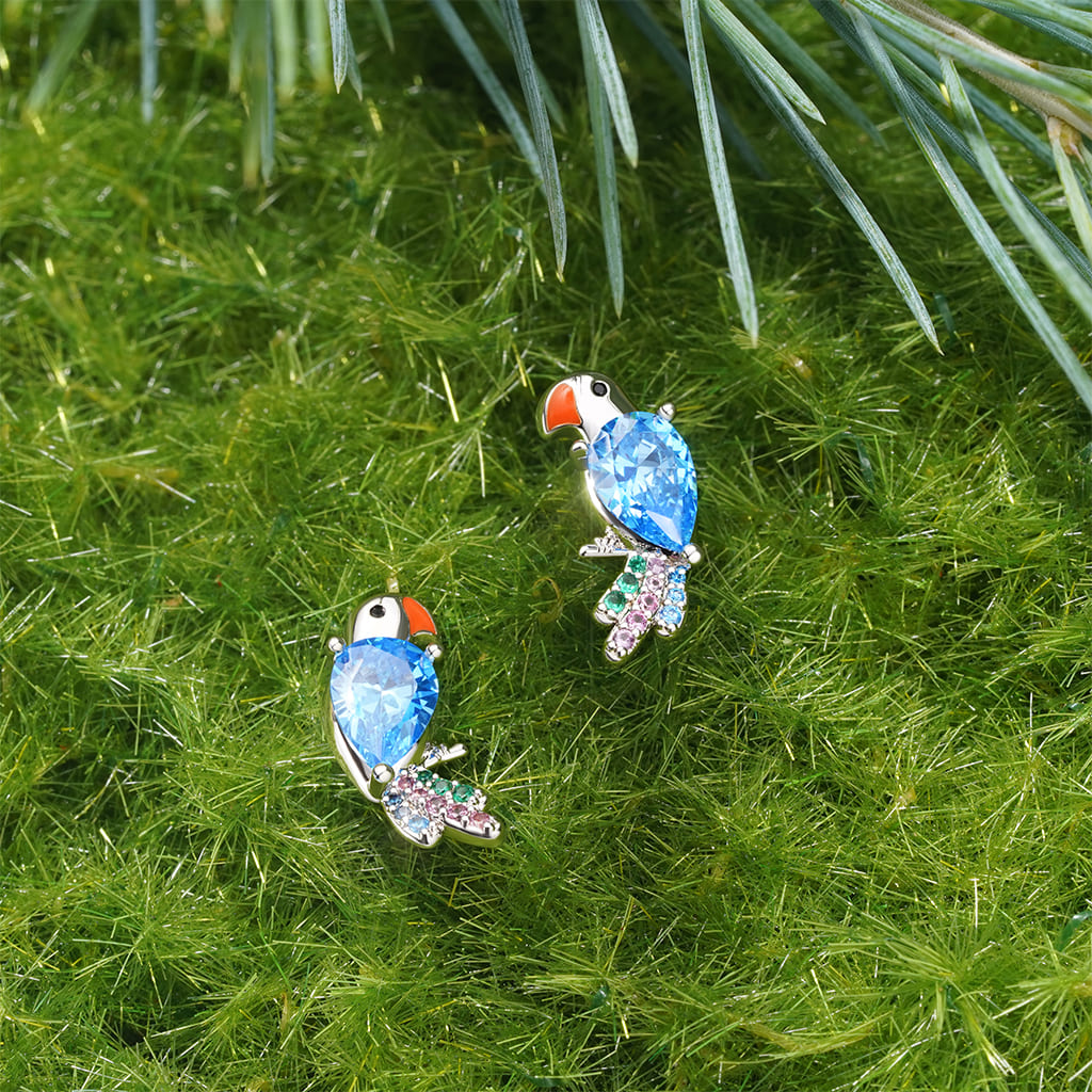 Gnoce Parrot Stud Earrings_3