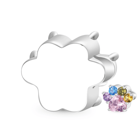 Gnoce Charm de pata de mascota grabable Aleación de plata chapada en platino