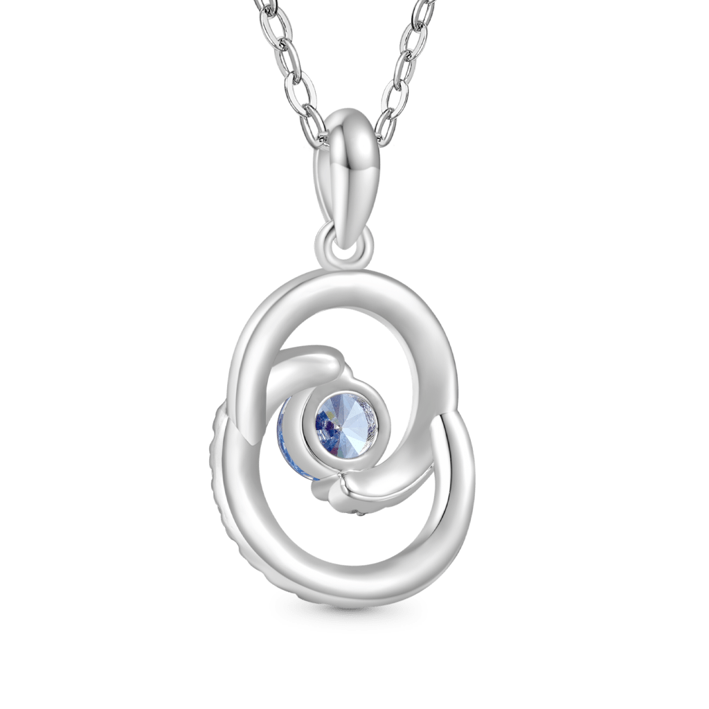Gnoce Birthstone Heart of the Ocean Round Necklace_3