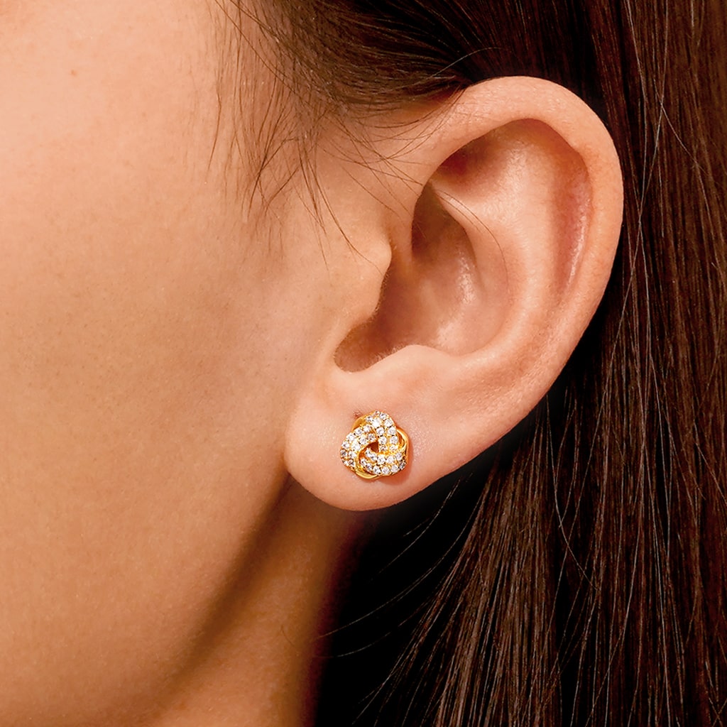 Gnoce Diamond Love Knot Stud Earrings_7
