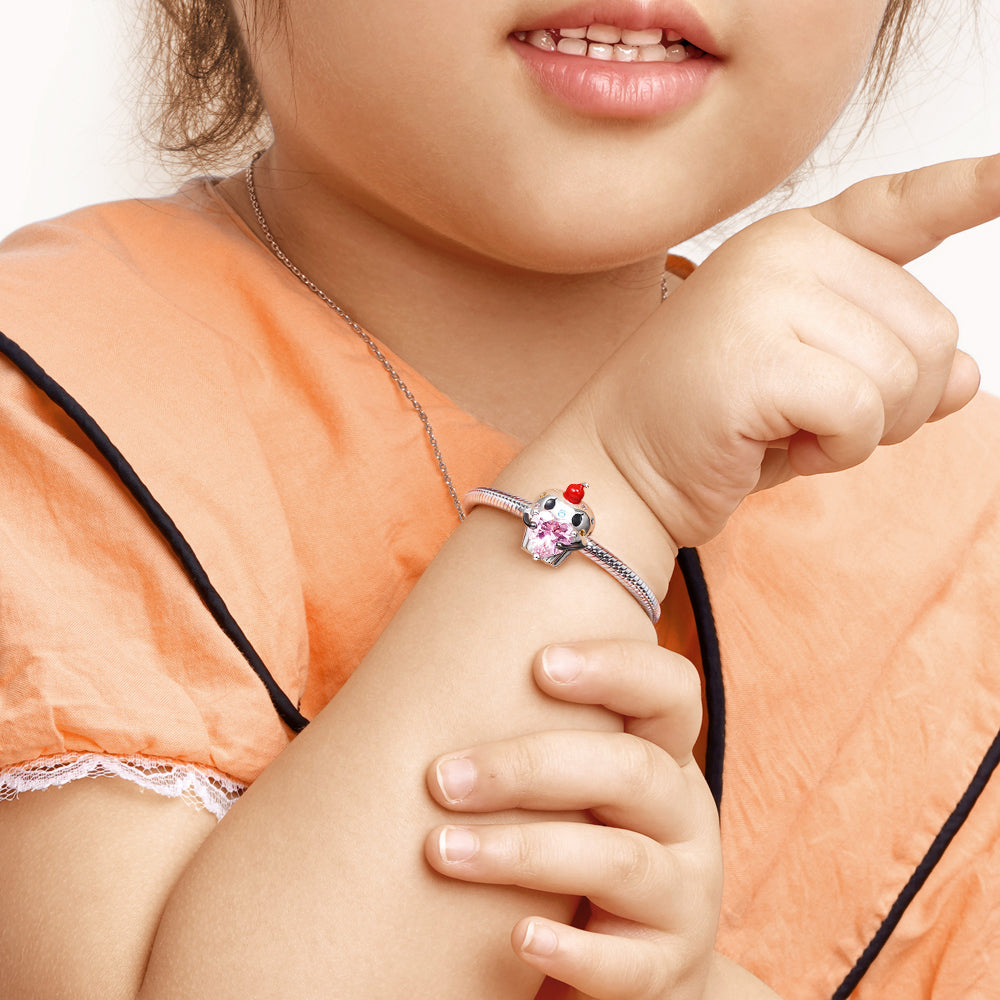 Cupcake Embraces Heart Gemstone Charm Bead 925 Sterling Silver_4