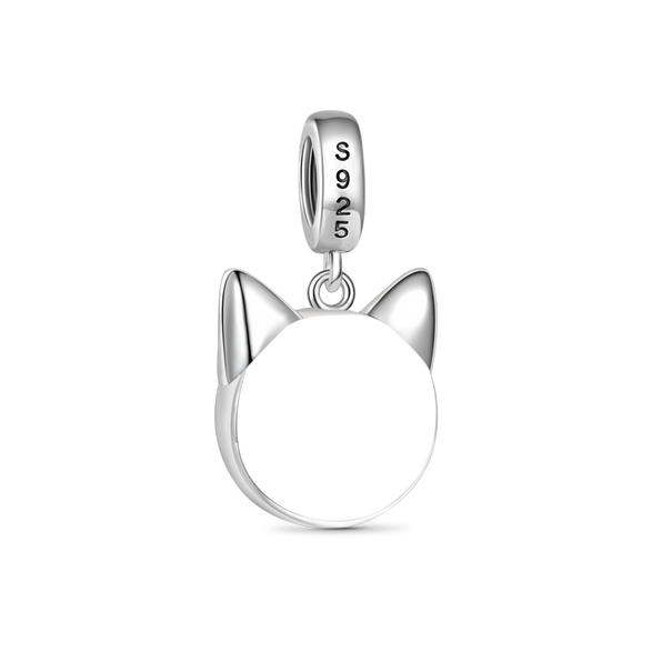 Gnoce Amante de los Gatos Charm Corazón Grabable Aleación de plata chapada en platino