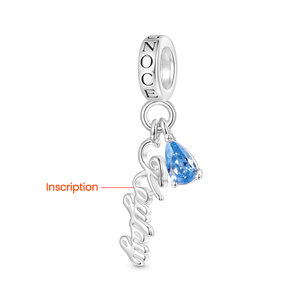 Gnoce Engravable Hollow Name Birthstone Pendant Dangle Charm_2