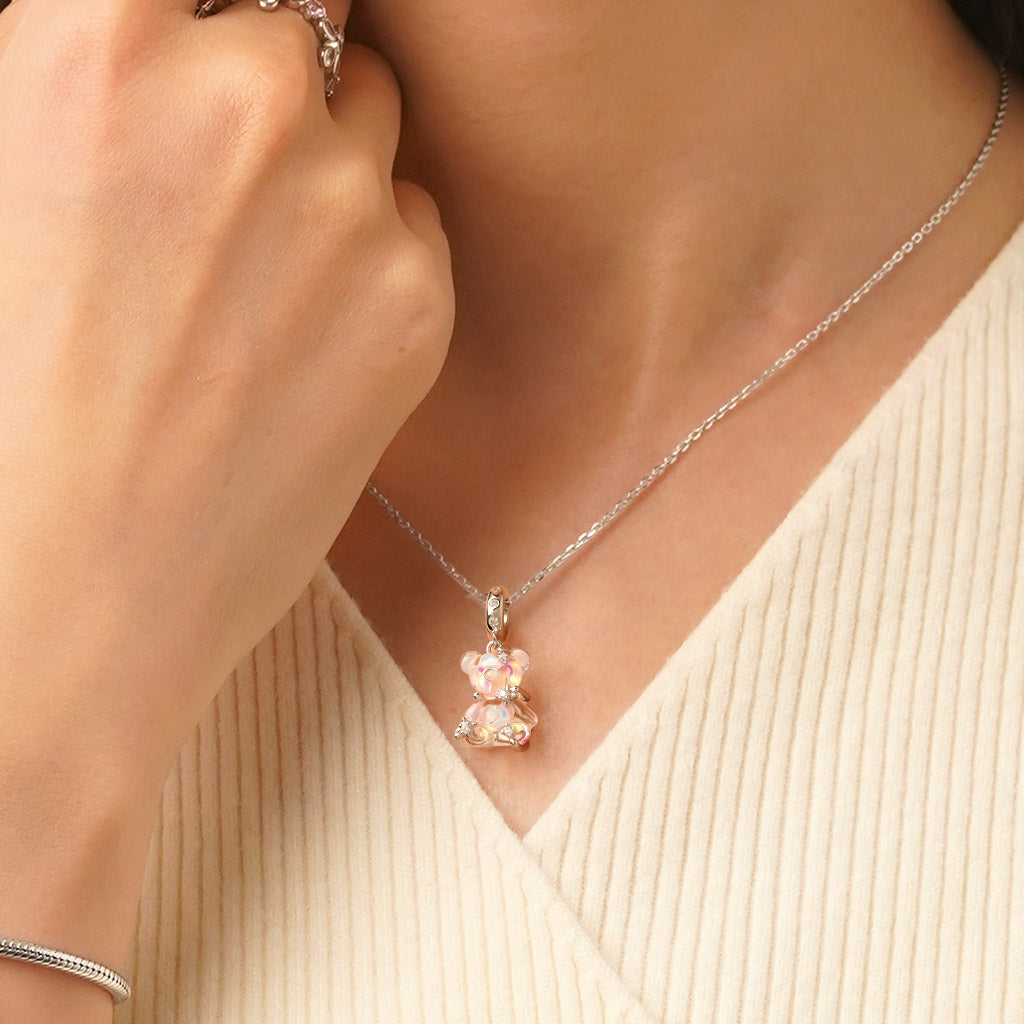 Gnoce Pink Fantasy Bear Pendant Dangle Charm_5