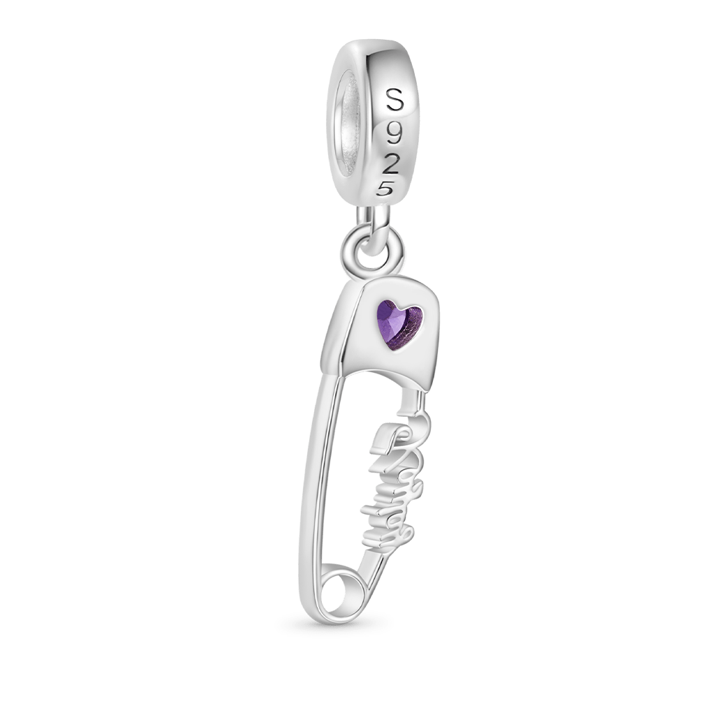 Gnoce Engravable Pin Birthstone Pendant Dangle Charm_3