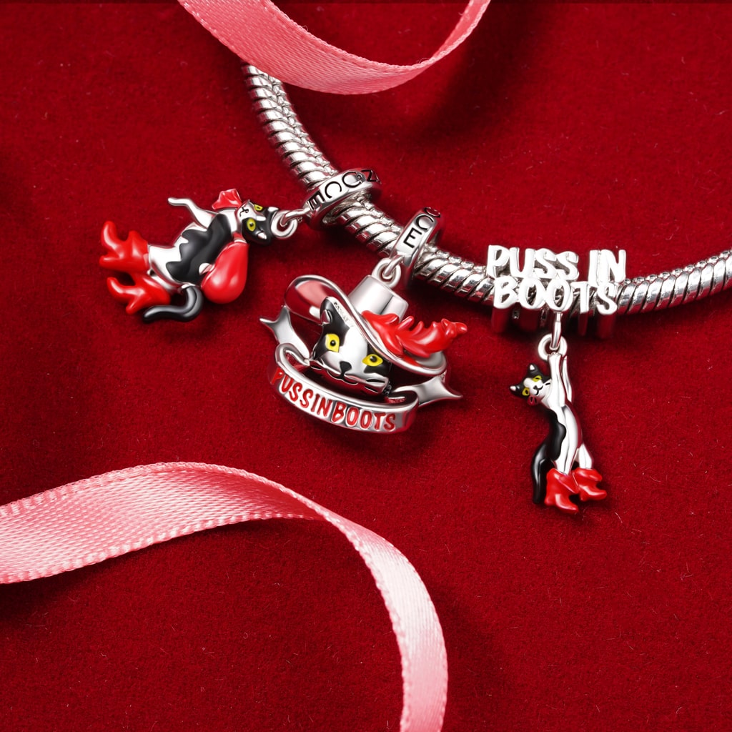Gnoce Puss In Boots Red Bag Pendant Dangle Charm_3