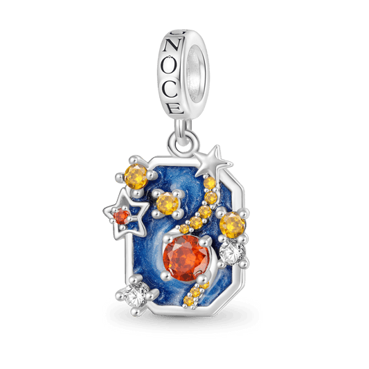 Gnoce Blue Cat's Eye Starry Night Pendant Dangle Charm_1