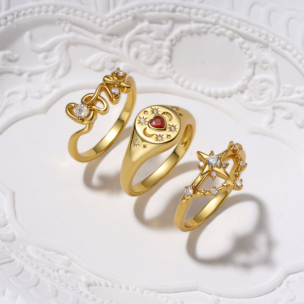 Gnoce 18K Gold Plated Astra Diamond Ring_3