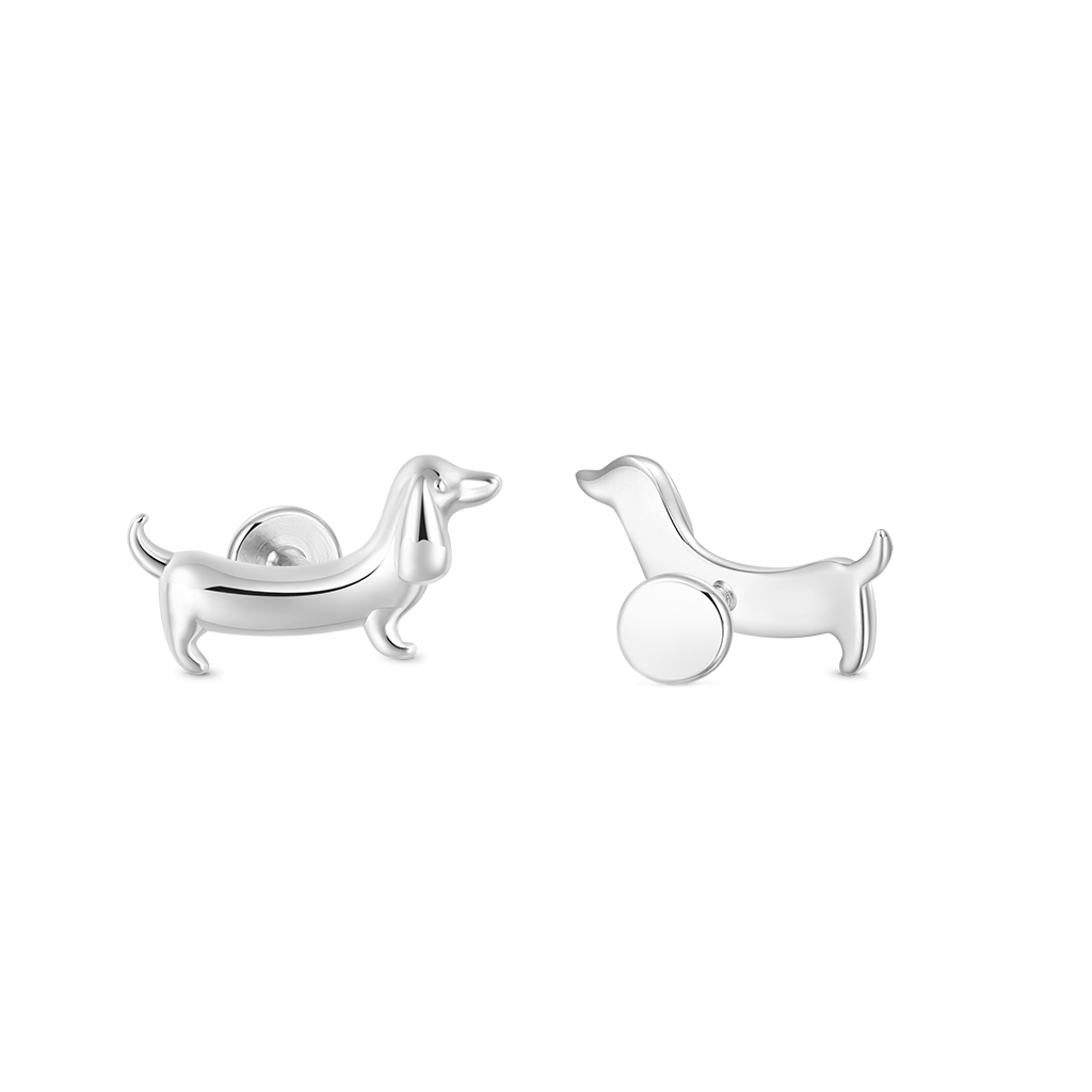 Gnoce Dachshund Dog Flat Back Nap Earrings_2