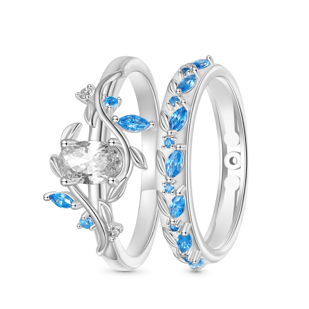 Gnoce Oval-cut Diamond Vine Women's Promise Ring_3