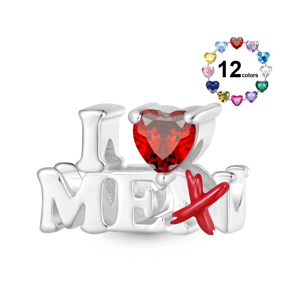 Gnoce Women's Day 'I Love ME' Heart Birthstone Charm_1