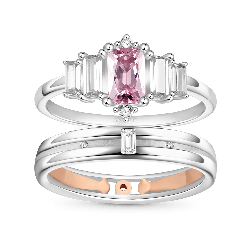 Gnoce Pink Cubic Zirconia Women's Ring_1