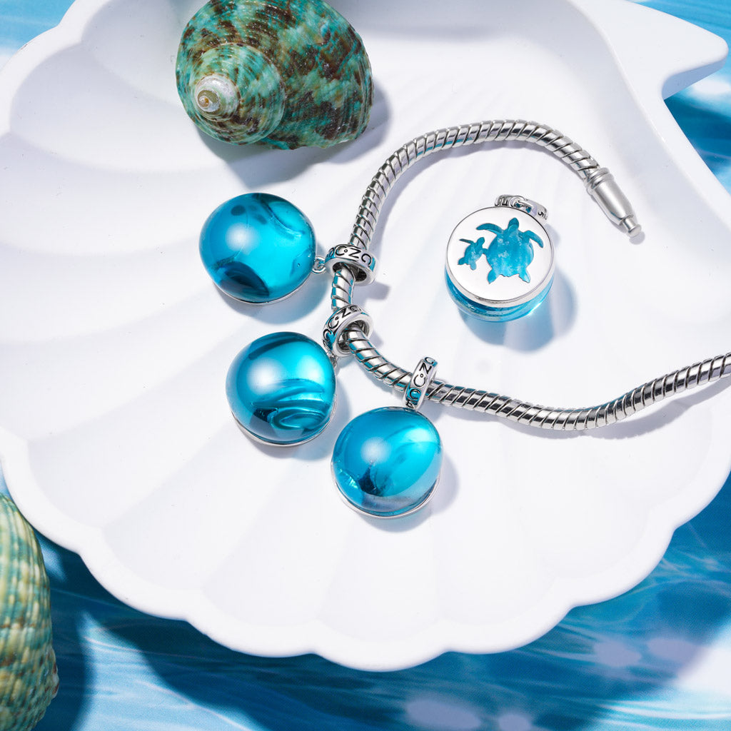 Gnoce Deep Sea Journey - Sea Turtle Glass Projection Pendant Dangle Charm_4
