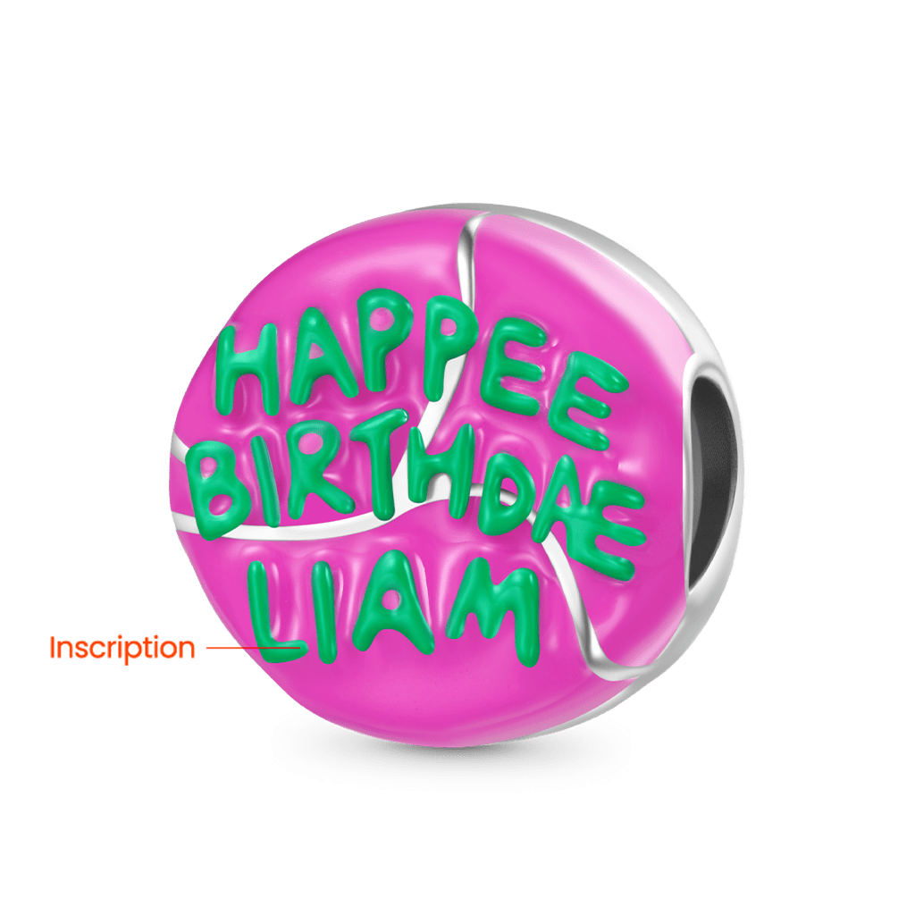 Gnoce Engravable Pink Happee Birthdae Cake Charm_2