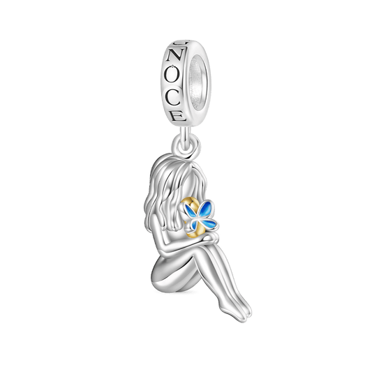 Gnoce Mother Holding a Butterfly Baby Memorial Love Pendant Dangle Charm_1