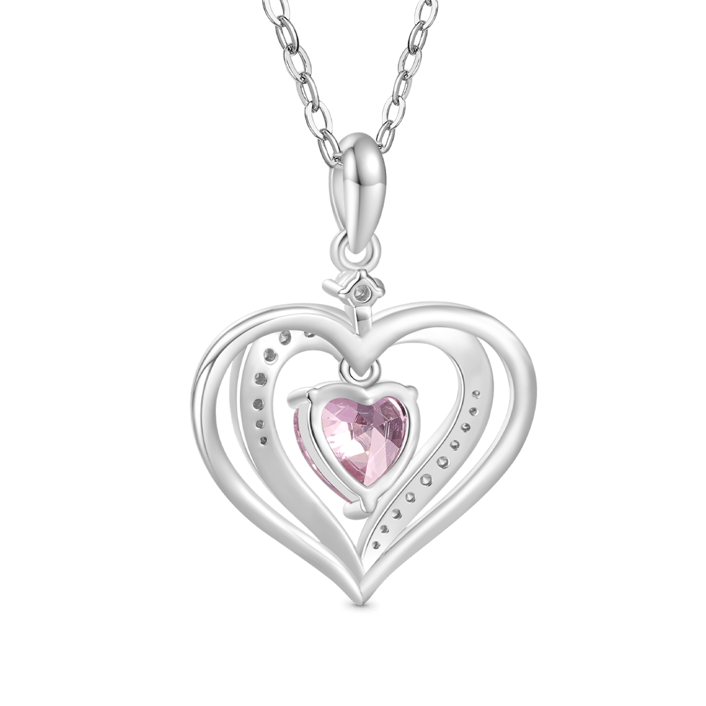 Gnoce Forever Love Heart Birthstone Necklace_3
