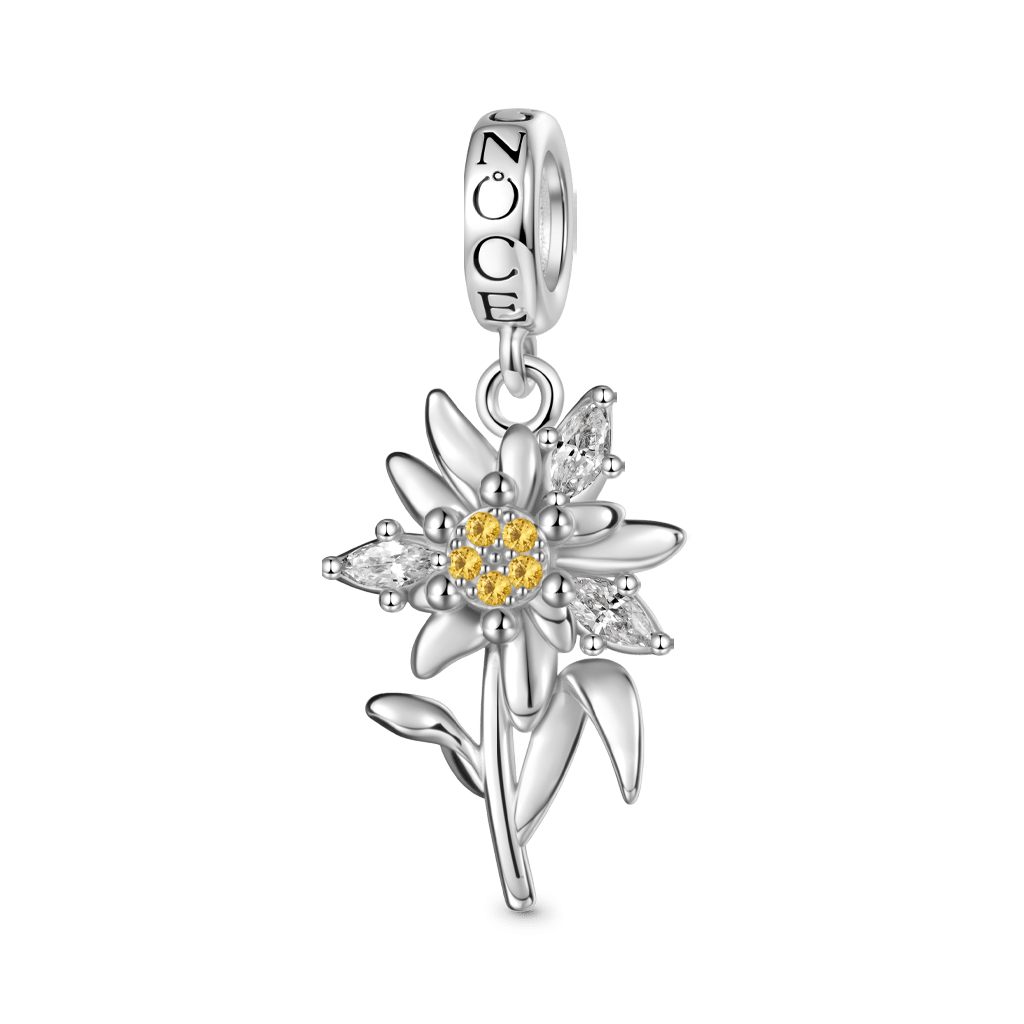 Gnoce Edelweiss Flower Beads Pendant Dangle Charm_2