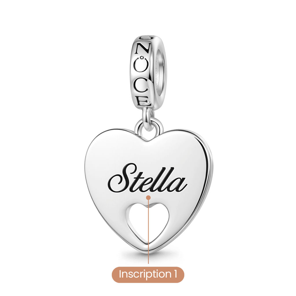 Gnoce Heart-Shaped Double-Sided Engravable Pendant Dangle Charm_2