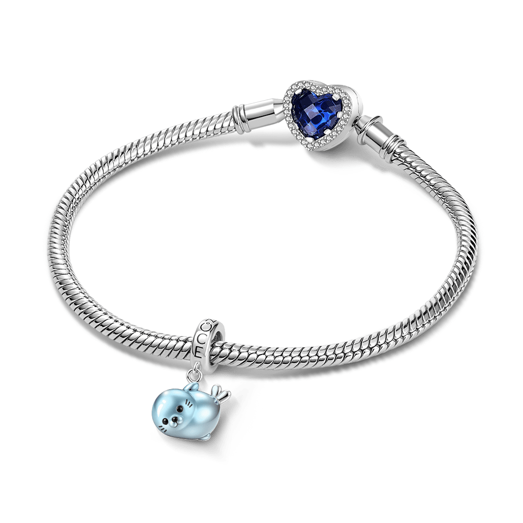 Gnoce Blue Sea Lion Charm Platinum-plated Silver Blend_3