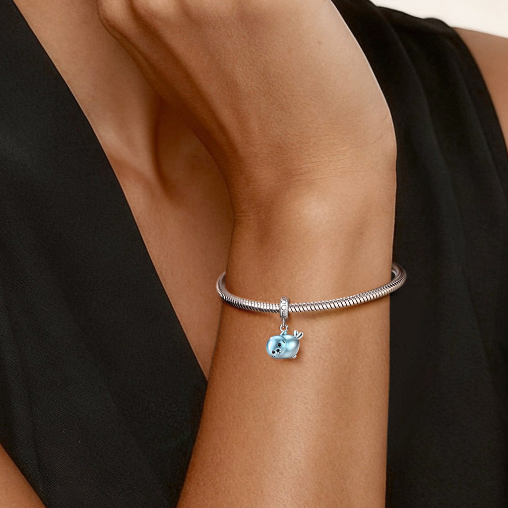 Gnoce Blue Sea Lion Charm Platinum-plated Silver Blend_2