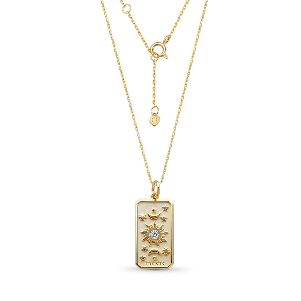 Gnoce The Sun Tarot Card Pendant Necklace_3