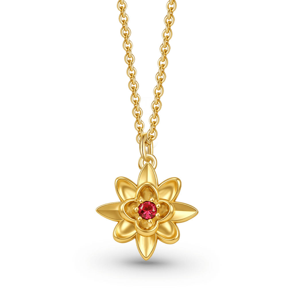 Gnoce Customized Stereoscopic Birthday Flower Necklace_6