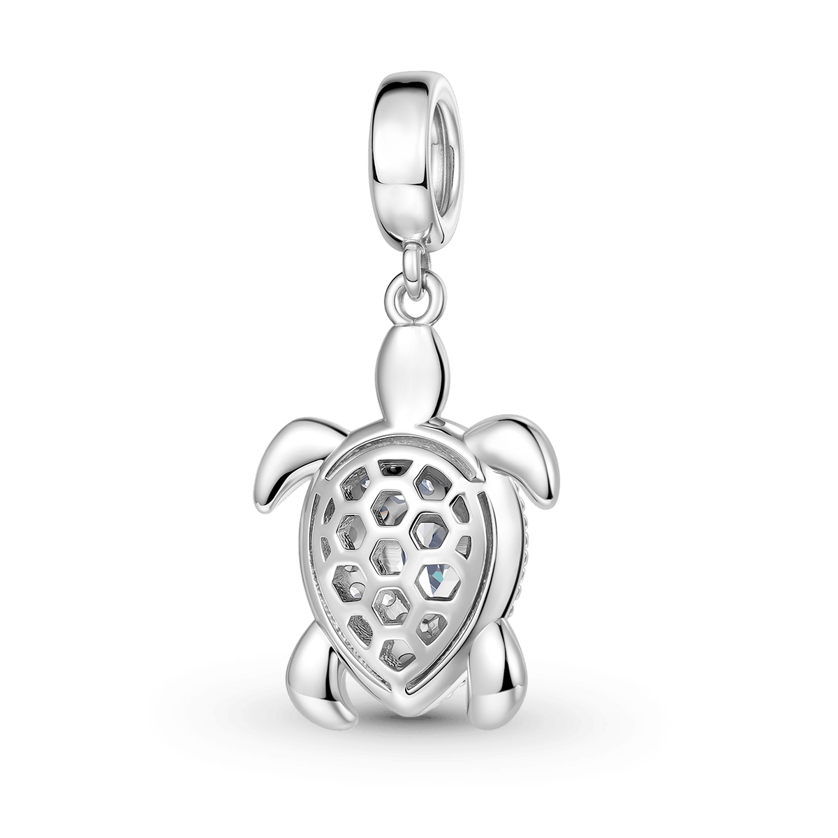 Gnoce Sea Turtle Charm Platinum-plated Silver Blend_5