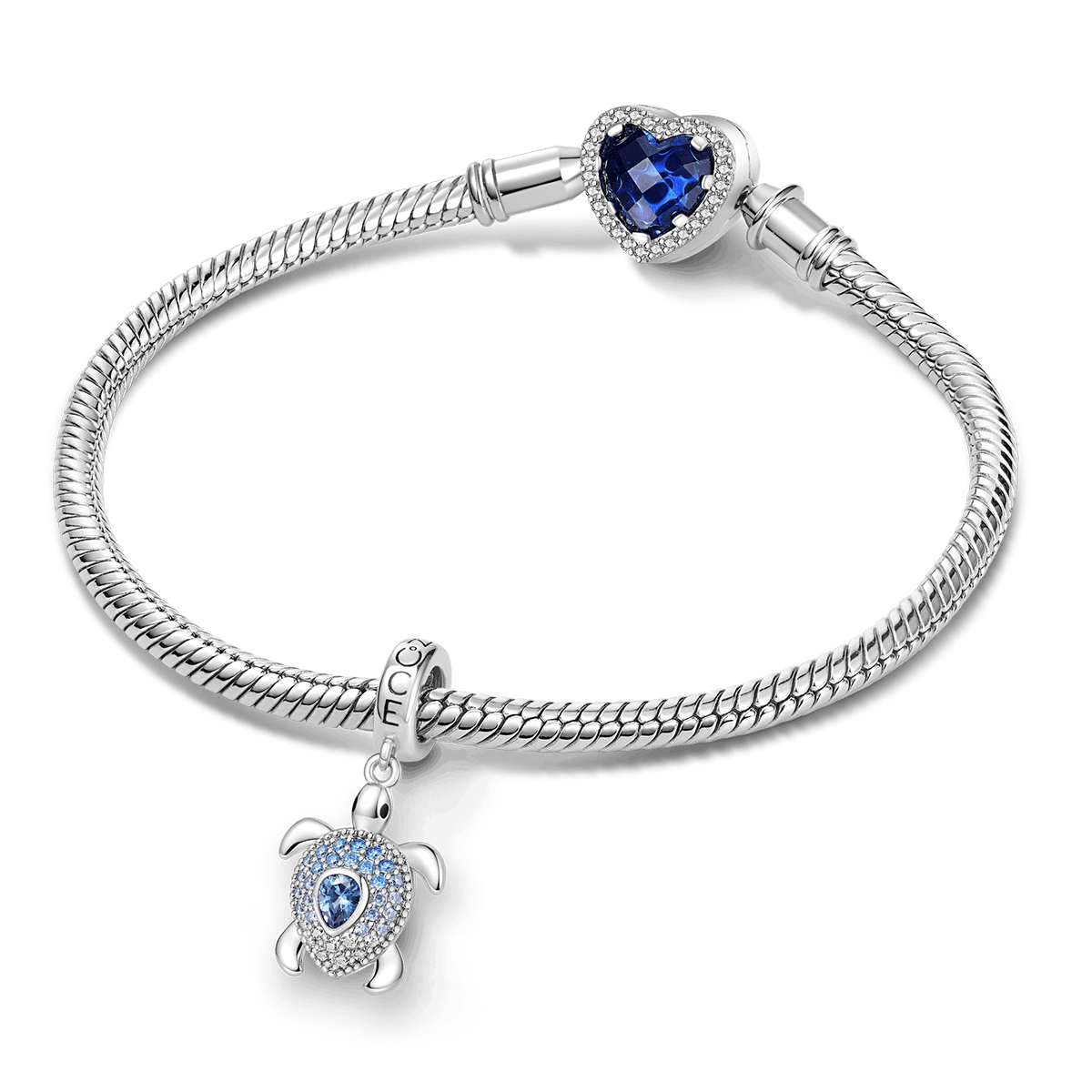 Gnoce Sea Turtle Charm Platinum-plated Silver Blend_3