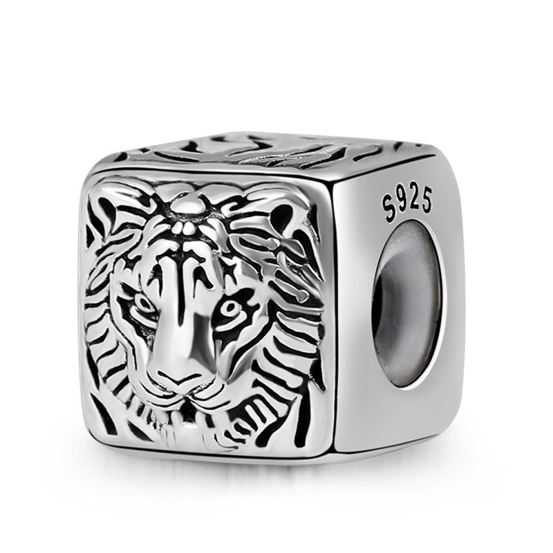 Tiger Vintage Bead & Customized Classic Beads S925 Sterling Silver with Gift Copper Black Leather Men's Bracelet Jewelry for Men_2